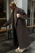 Women's Oversized Longline Double-Breasted Wool Coat