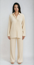 Oversized Pleated Two-Piece Lounge Set