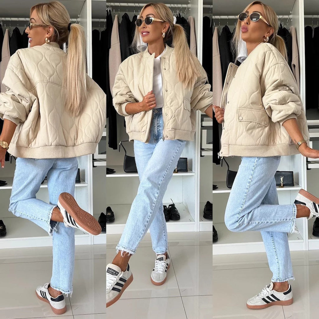 Women's Relaxed Quilted Bomber Jacket