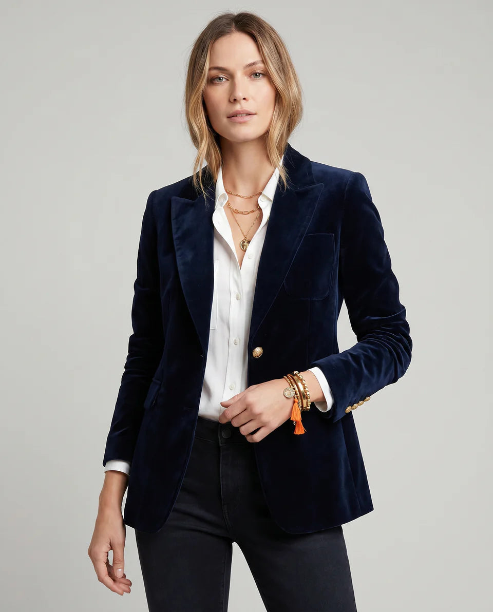 Women's Button Elegant Velvet Blazer