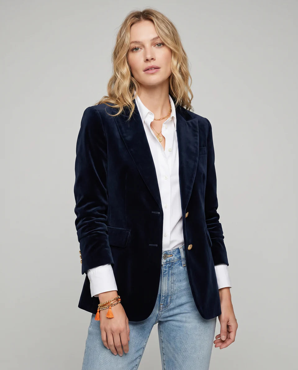 Women's Button Elegant Velvet Blazer