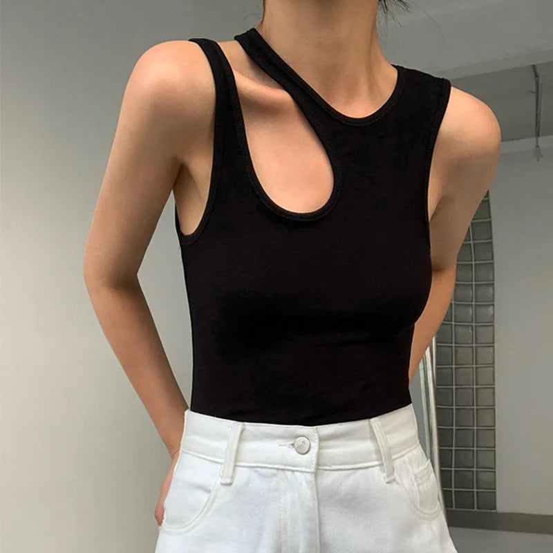 Women's Ribbed Cutout Tank Top