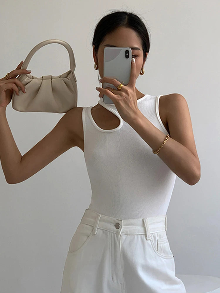 Women's Ribbed Cutout Tank Top