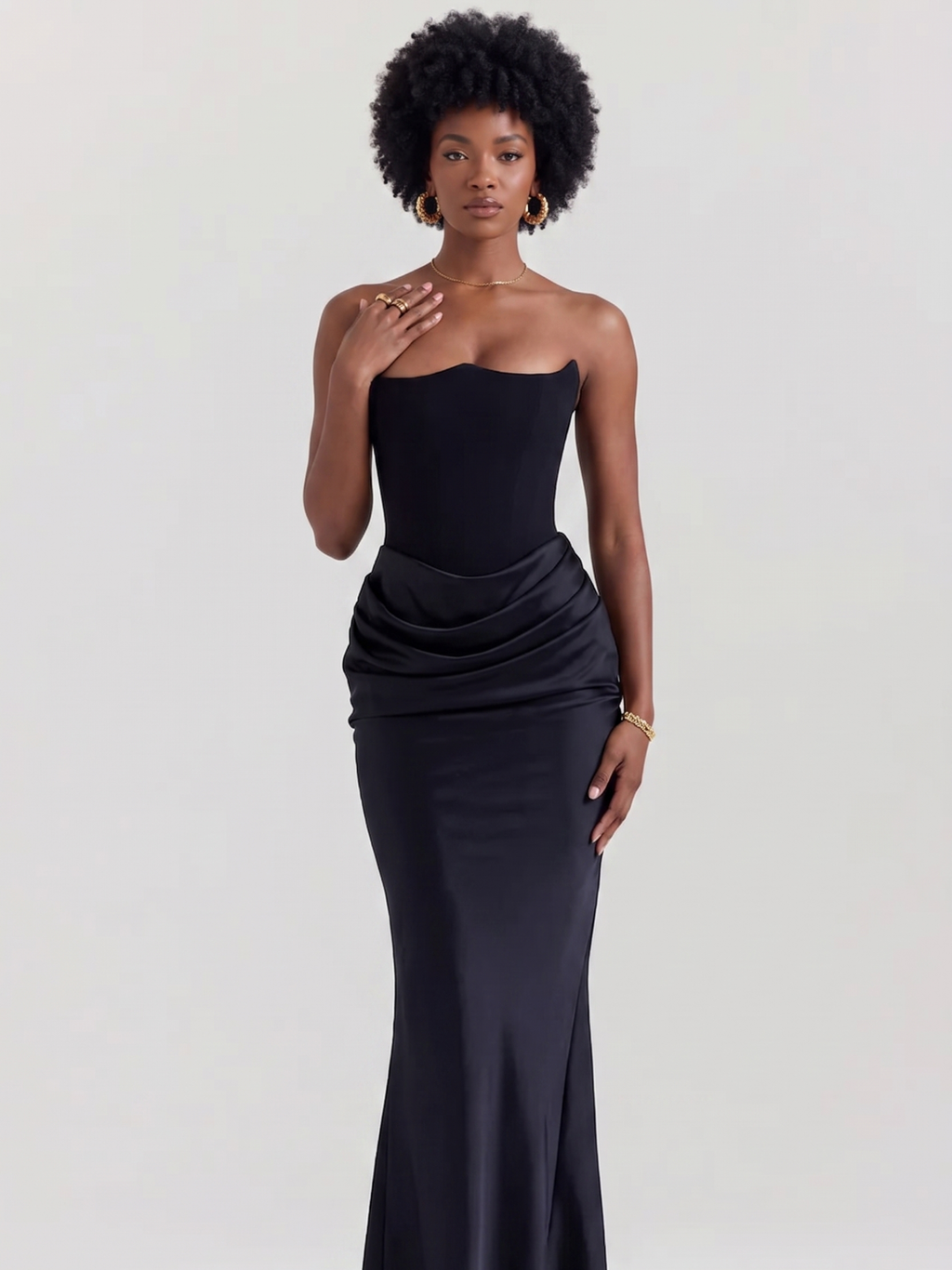 Women's Strapless Corset Maxi Dress Mia