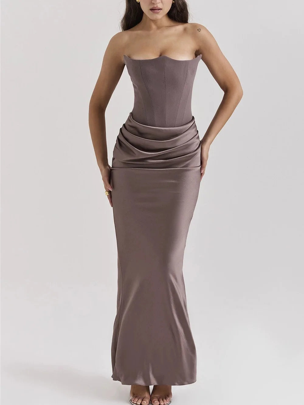 Women's Strapless Corset Maxi Dress Mia