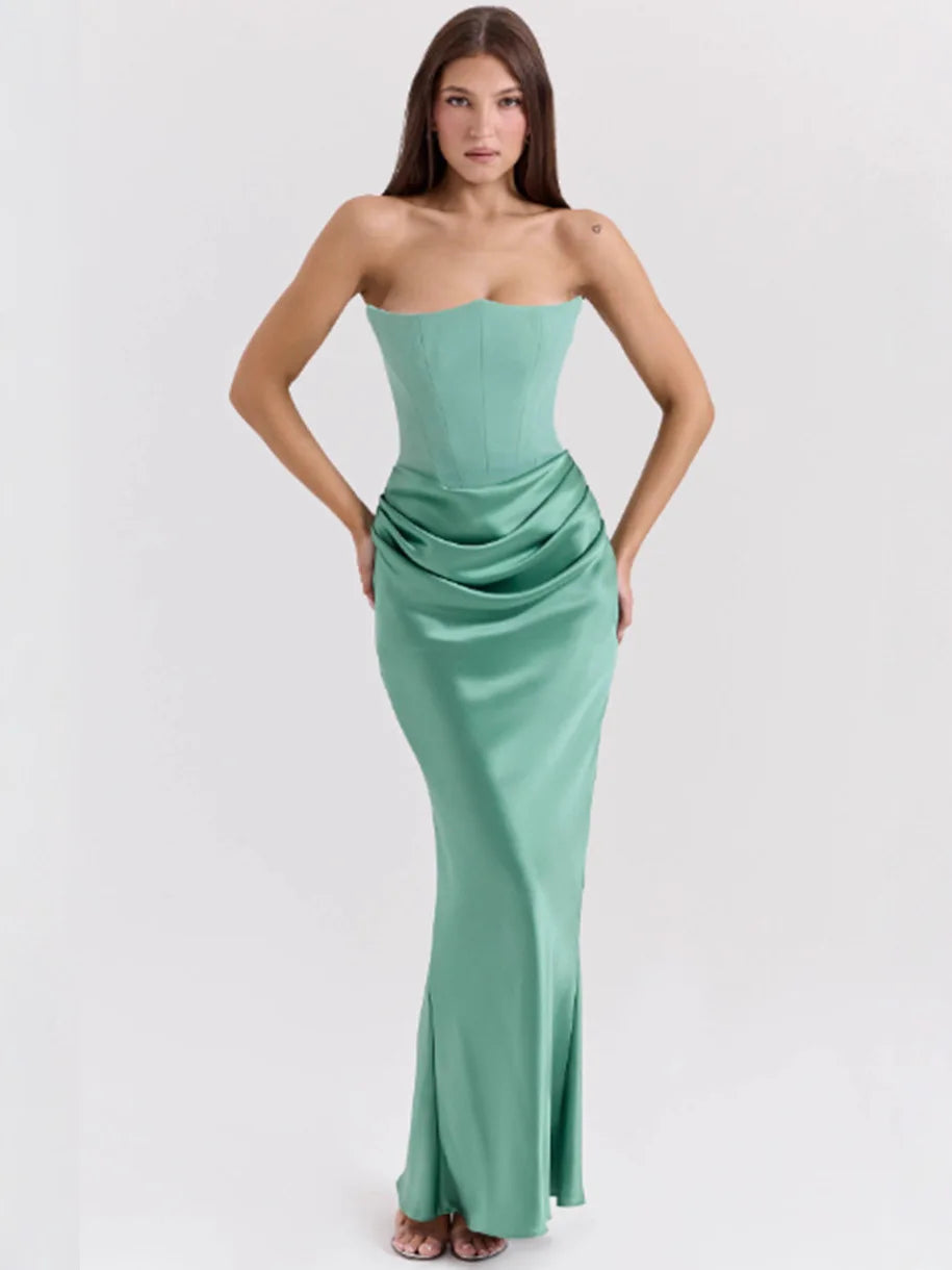 Women's Strapless Corset Maxi Dress Mia