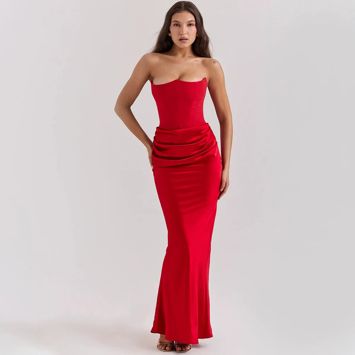 Women's Strapless Corset Maxi Dress Mia